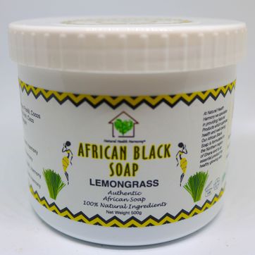 500g Lemongrass African Black Soap Tub